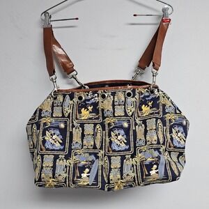 Disney Store Hawaiian Navy Mickey & Friends Canvas Duffel Weekend Bag Adjustable